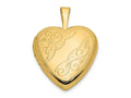 FJC Finejewelers 14 kt Yellow Gold Leaf and Scroll Heart Charm Locket 21 x 16 mm
