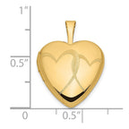 FJC Finejewelers 14 kt Yellow Gold Double Hearts Charm Locket 21 x 16 mm