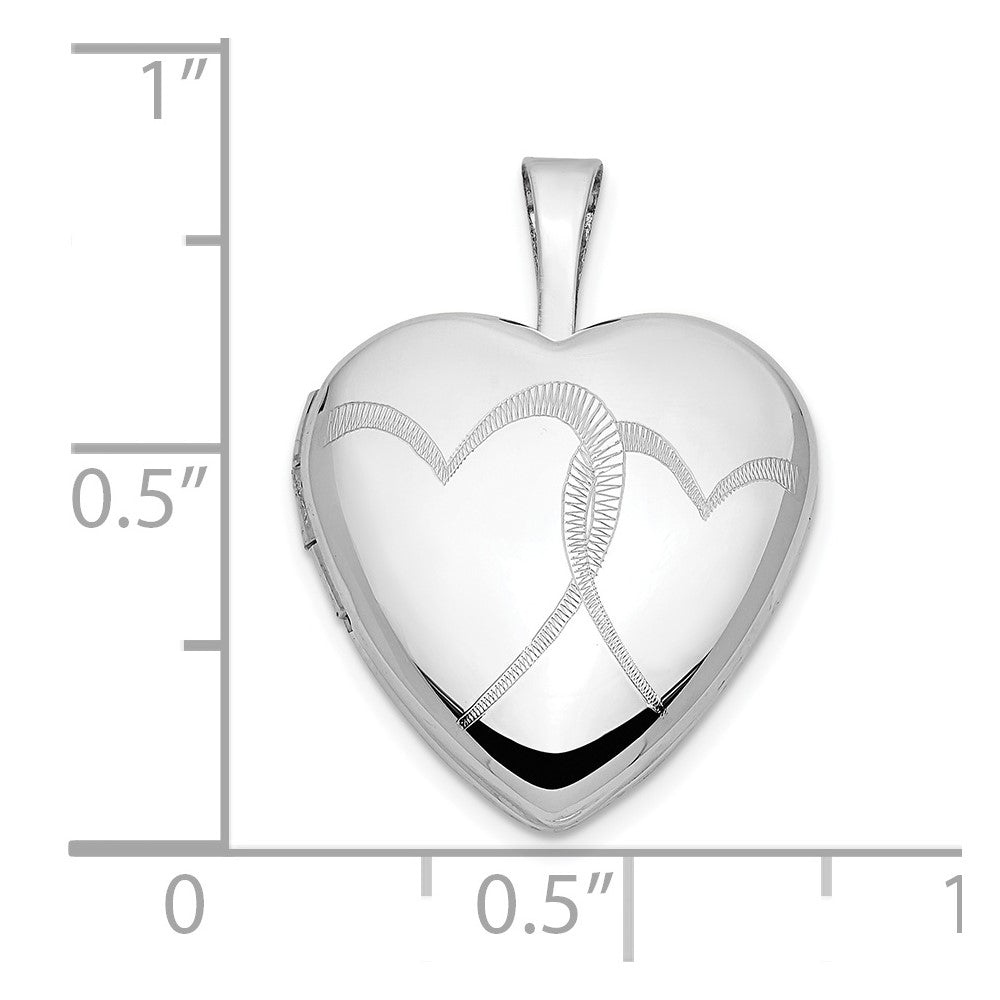 FJC Finejewelers 14 kt White Gold Double Hearts Locket Charm 21 mm x 16 mm