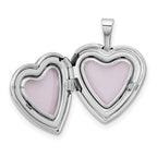 FJC Finejewelers 14 kt White Gold Double Hearts Locket Charm 21 mm x 16 mm