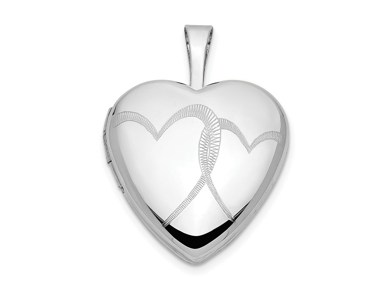 FJC Finejewelers 14 kt White Gold Double Hearts Locket Charm 21 mm x 16 mm