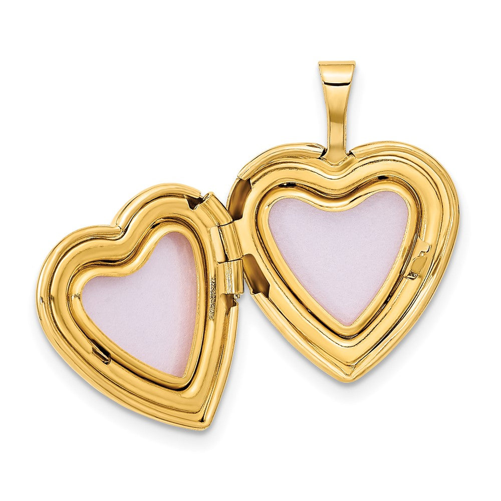 FJC Finejewelers 14 kt Yellow Gold with Enamel Floral Cross Heart Locket 21 x 16 mm