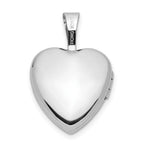 FJC Finejewelers 14 kt White Gold Satin with Enamel Rose Heart Locket Charm 18 mm x 12 mm