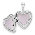 FJC Finejewelers 14 kt White Gold Satin with Enamel Rose Heart Locket Charm 18 mm x 12 mm