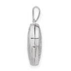 FJC Finejewelers 14 kt White Gold Reversible Swirl Design 15mm Heart Locket Charm 21 mm x 15 mm