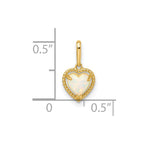 FJC Finejewelers 14 kt Yellow Gold Lab Created Opal Heart Charm 7 mm