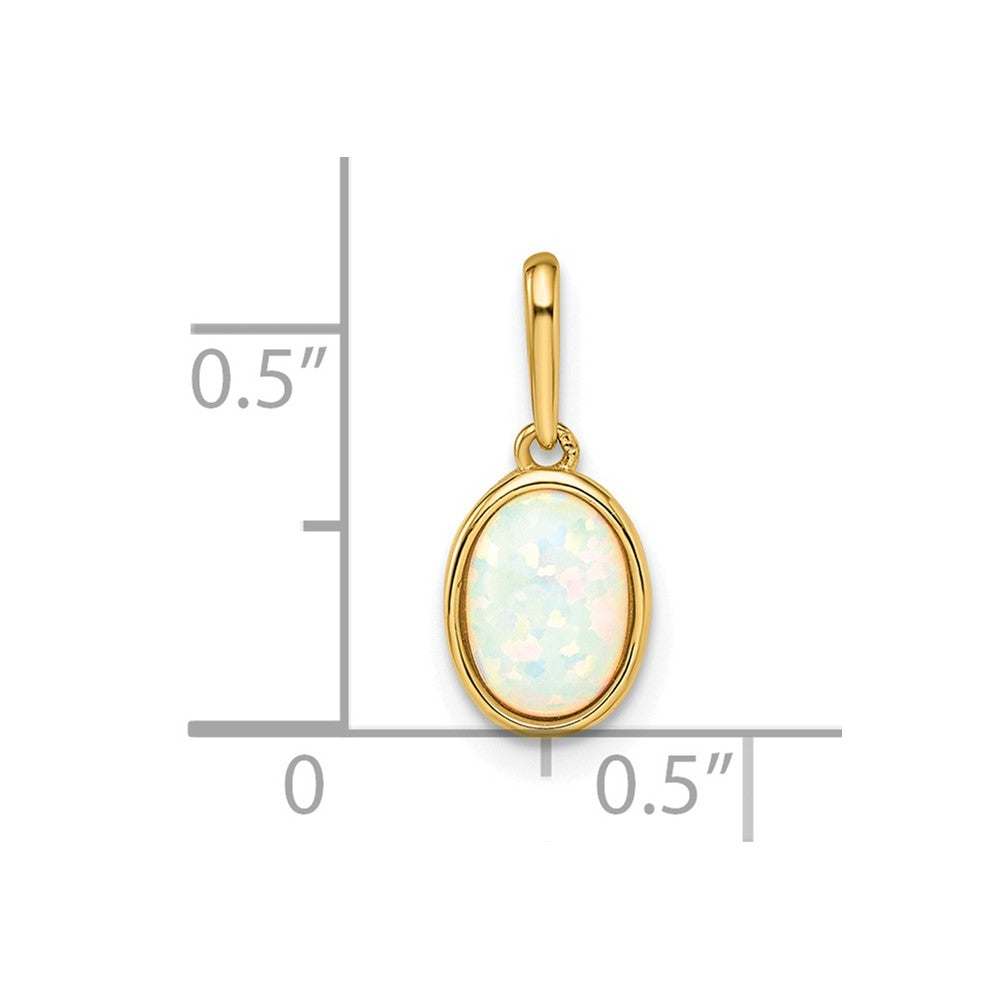 FJC Finejewelers 14 kt Yellow Gold Lab Created Opal Charm 6 mm