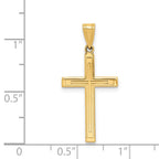 FJC Finejewelers 14 kt Yellow Gold Solid Laser Etched Cross Charm 21 x 15 mm
