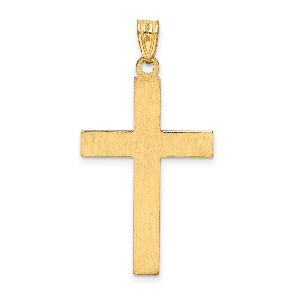 FJC Finejewelers 14 kt Yellow Gold Solid Laser Etched Cross Charm 36 x 19 mm
