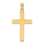FJC Finejewelers 14 kt Yellow Gold Solid Laser Etched Cross Charm 36 x 19 mm