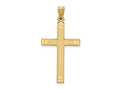 FJC Finejewelers 14 kt Yellow Gold Solid Laser Etched Cross Charm 36 x 19 mm