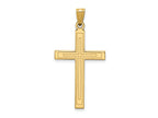 FJC Finejewelers 14 kt Yellow Gold Solid Laser Etched Cross Charm 36 x 19 mm