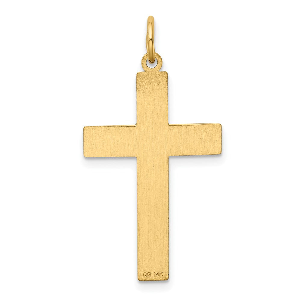FJC Finejewelers 14 kt Yellow Gold Laser Designed Ichthus Cross Charm 31 x 17 mm