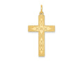FJC Finejewelers 14 kt Yellow Gold Laser Designed Ichthus Cross Charm 31 x 17 mm
