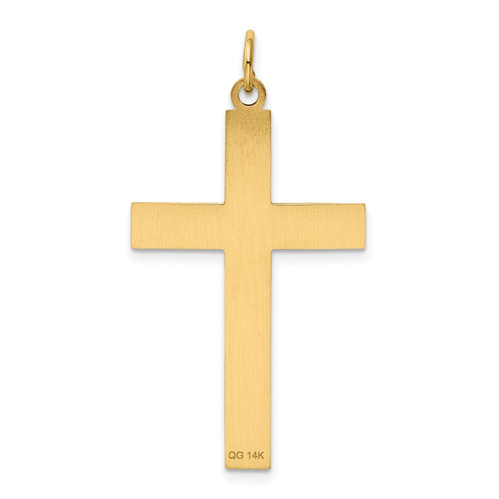 FJC Finejewelers 14 kt Yellow Gold Laser Designed Cross Charm 40 x 21 mm