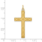 FJC Finejewelers 14 kt Yellow Gold Laser Designed Cross Charm 40 x 21 mm