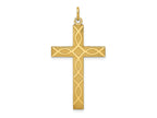 FJC Finejewelers 14 kt Yellow Gold Laser Designed Cross Charm 40 x 21 mm