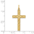 FJC Finejewelers 14 kt Yellow Gold Laser Designed Cross Charm 33 x 16 mm