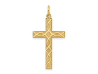FJC Finejewelers 14 kt Yellow Gold Laser Designed Cross Charm 33 x 16 mm