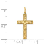 FJC Finejewelers 14 kt Yellow Gold Laser Designed Cross Charm 27 x 13 mm