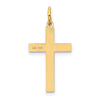 FJC Finejewelers 14 kt Yellow Gold Laser Designed Cross Charm 27 x 13 mm