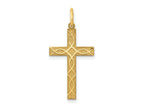 FJC Finejewelers 14 kt Yellow Gold Laser Designed Cross Charm 27 x 13 mm