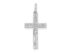 FJC Finejewelers 14 kt White Gold Laser Designed Cross Charm 23 mm x 11 mm