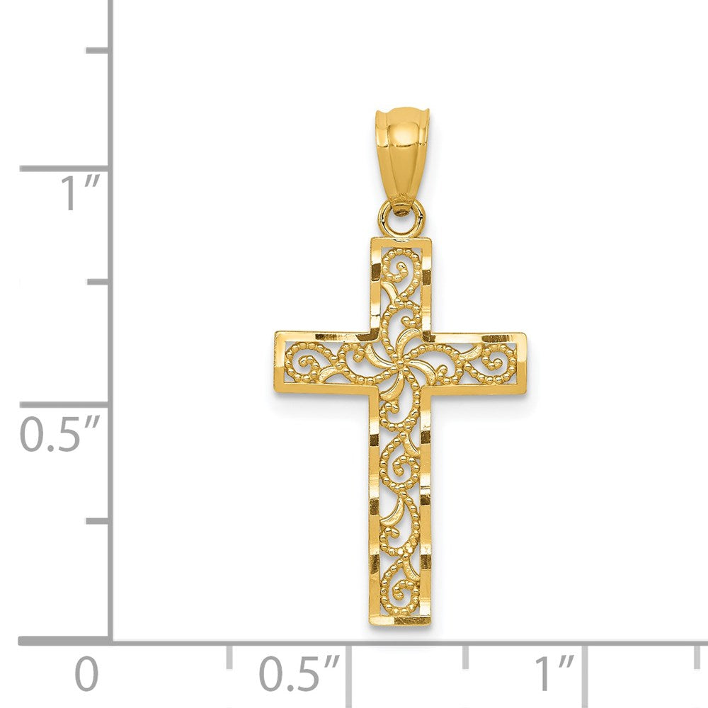 FJC Finejewelers 14 kt Yellow Gold Cross Charm 27 x 13 mm