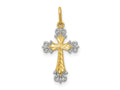 FJC Finejewelers 14 kt Yellow Gold with Rhodium Cross Charm 23 x 11 mm