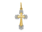 FJC Finejewelers 14 kt Yellow Gold with Rhodium Cross Charm 23 x 11 mm