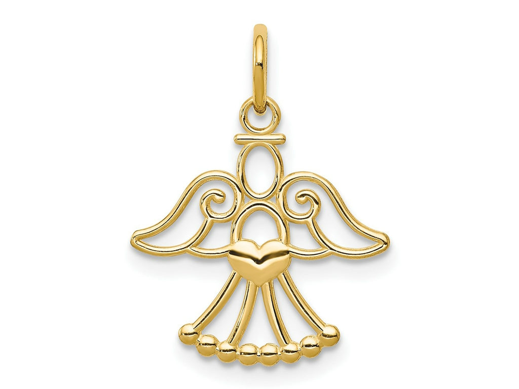 FJC Finejewelers 14 kt Yellow Gold Angel Charm 22 x 17 mm