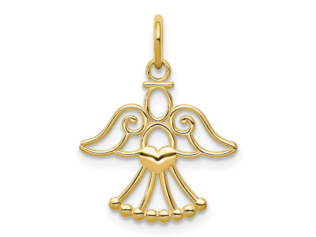 FJC Finejewelers 14 kt Yellow Gold Angel Charm 22 x 17 mm