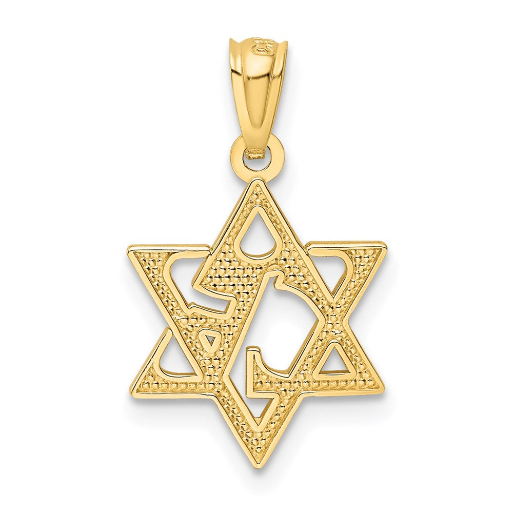 FJC Finejewelers 14 kt Yellow Gold Star of David Charm 21 x 13 mm