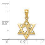 FJC Finejewelers 14 kt Yellow Gold Star of David Charm 21 x 13 mm