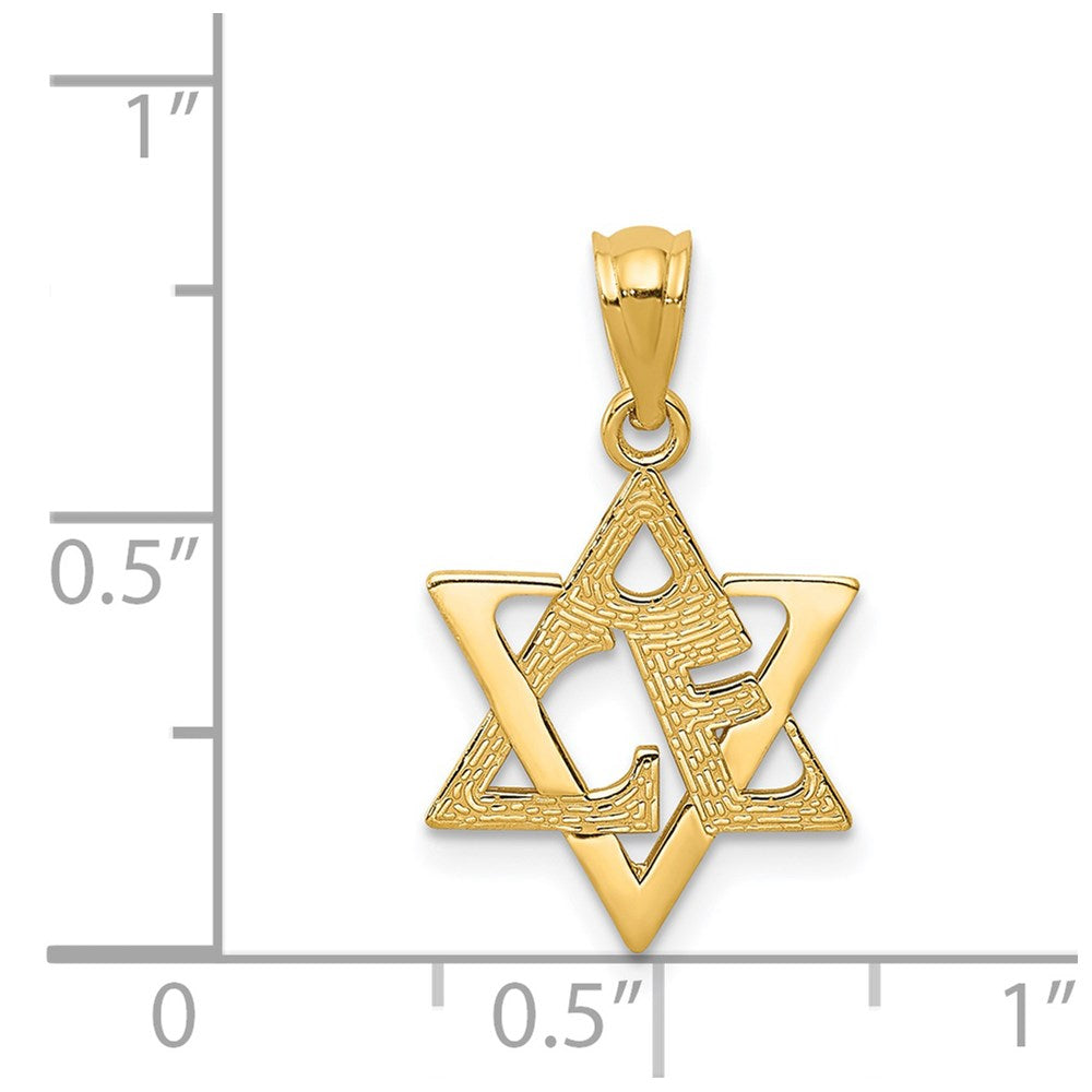 FJC Finejewelers 14 kt Yellow Gold Star of David Charm 21 x 13 mm