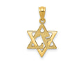 FJC Finejewelers 14 kt Yellow Gold Star of David Charm 21 x 13 mm