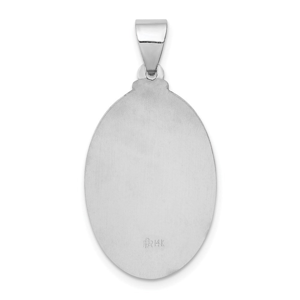 FJC Finejewelers 14 kt White Gold  Polish/Satin Sacred Heart Jesus Hollow Charm 27 mm x 17 mm