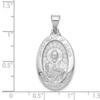 FJC Finejewelers 14 kt White Gold  Polish/Satin Sacred Heart Jesus Hollow Charm 27 mm x 17 mm