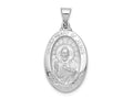 FJC Finejewelers 14 kt White Gold  Polish/Satin Sacred Heart Jesus Hollow Charm 27 mm x 17 mm