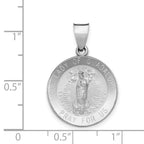 FJC Finejewelers 14 kt White Gold Lady of Guadalupe Medal Hollow Charm 27 mm x 18 mm