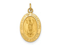 FJC Finejewelers 14 kt Yellow Gold Polished and Satin Our Lady of Guadalupe Medal Charm 19 x 11 mm