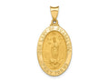 FJC Finejewelers 14 kt Yellow Gold Polished and Satin Our Lady Guadalupe Medal Hollow Charm 33 x 16 mm