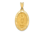 FJC Finejewelers 14 kt Yellow Gold Polished and Satin Our Lady Guadalupe Medal Hollow Charm 33 x 16 mm