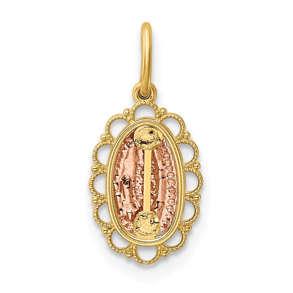 FJC Finejewelers 14 kt Two Tone Gold Guadalupe Charm 18 x 8 mm