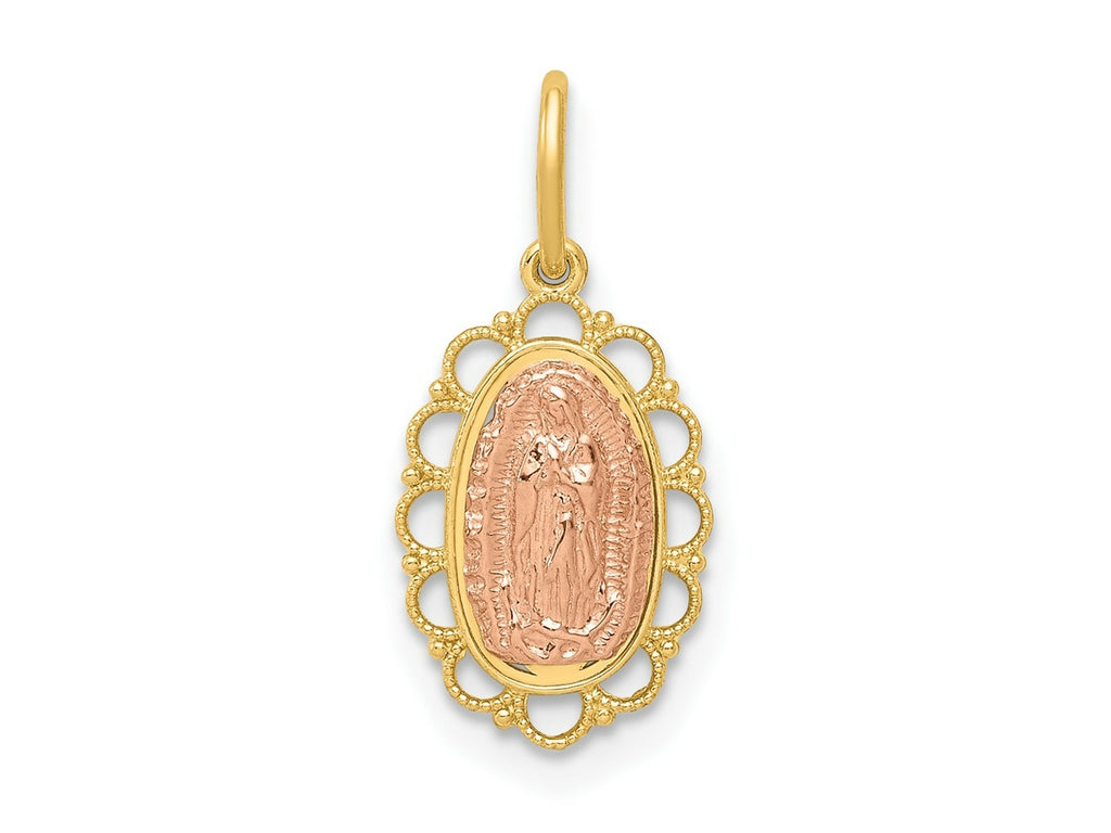 FJC Finejewelers 14 kt Two Tone Gold Guadalupe Charm 18 x 8 mm
