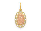 FJC Finejewelers 14 kt Two Tone Gold Guadalupe Charm 18 x 8 mm