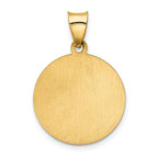 FJC Finejewelers 14 kt Yellow Gold Polished and Satin Our Lady of Sorrows Medal Hollow Charm 26 x 19 mm