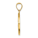 FJC Finejewelers 14 kt Yellow Gold Polished and Satin Caridad del Cobre Medal Hollow Charm 27 x 18 mm
