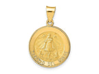 FJC Finejewelers 14 kt Yellow Gold Polished and Satin Caridad del Cobre Medal Hollow Charm 27 x 18 mm