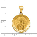 FJC Finejewelers 14 kt Yellow Gold Matka Boska Czestochowska Reversible Medal Hollow Charm 26 x 18 mm